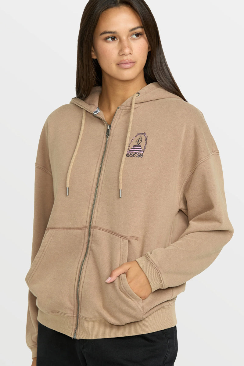 Stone Art Up Zip Hoodie - HZL