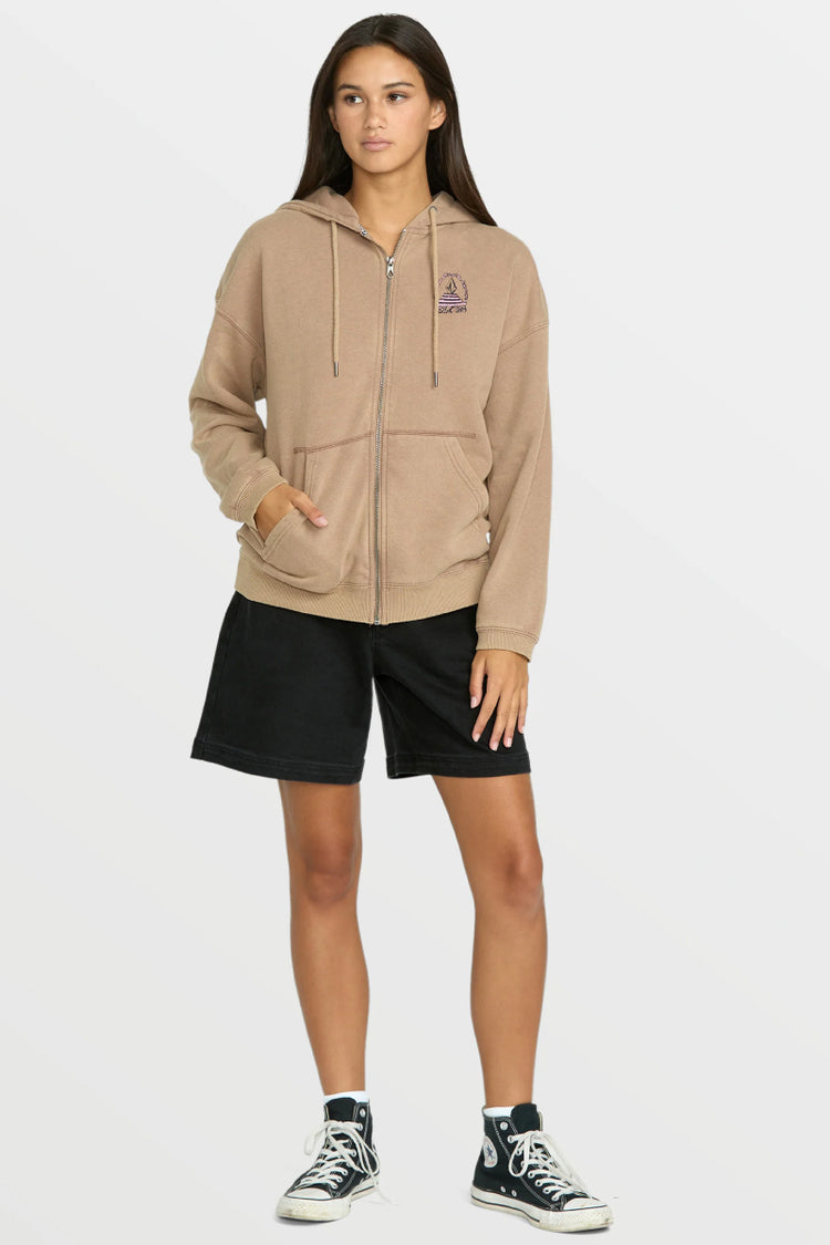 Stone Art Up Zip Hoodie - HZL