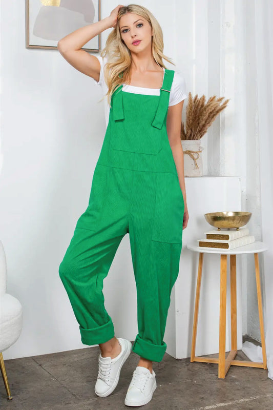 Green Corduroy Overalls - GRN