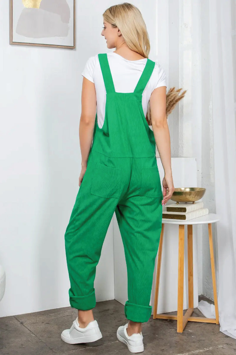 Green Corduroy Overalls - GRN