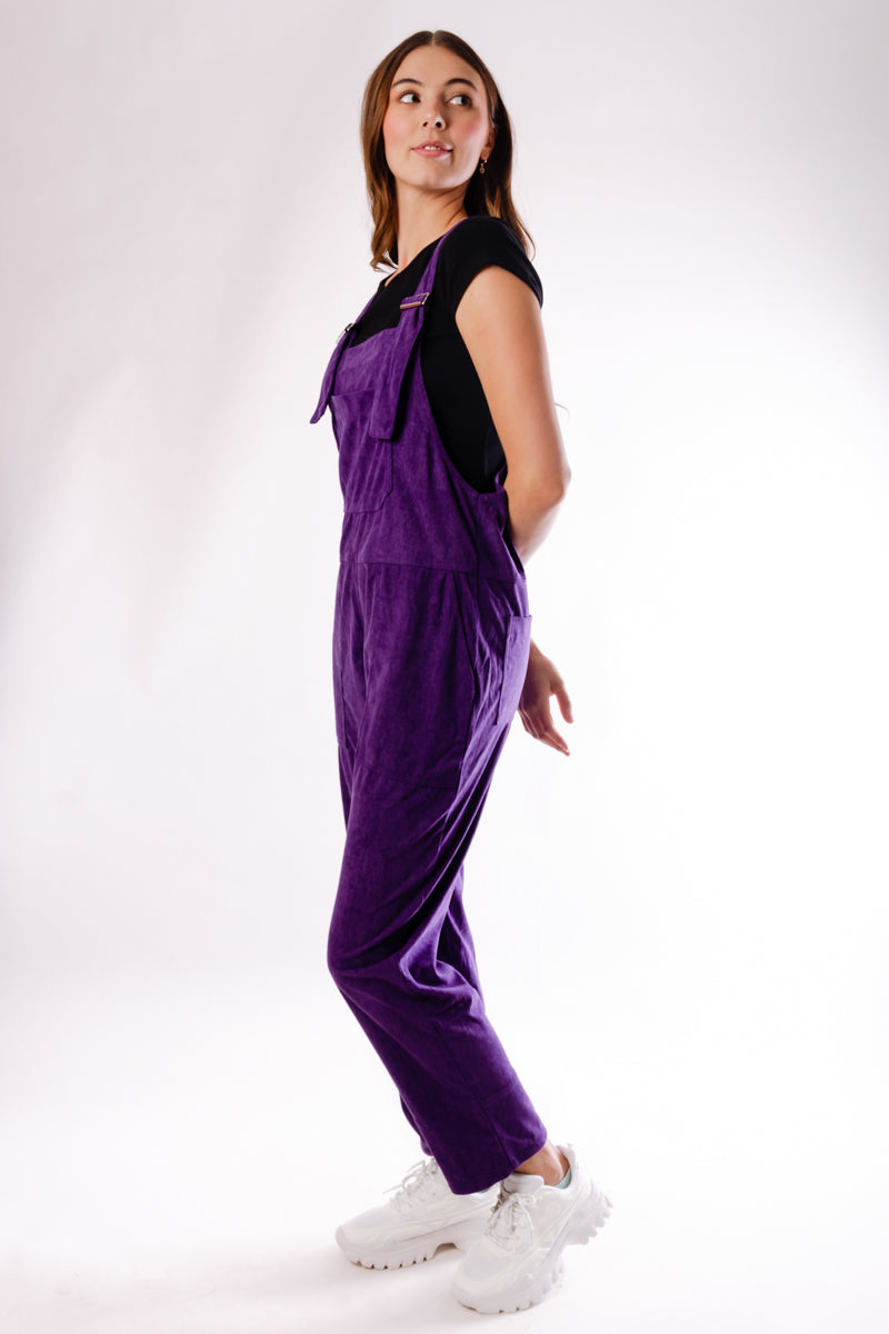Purple Corduroy Overalls - PUR
