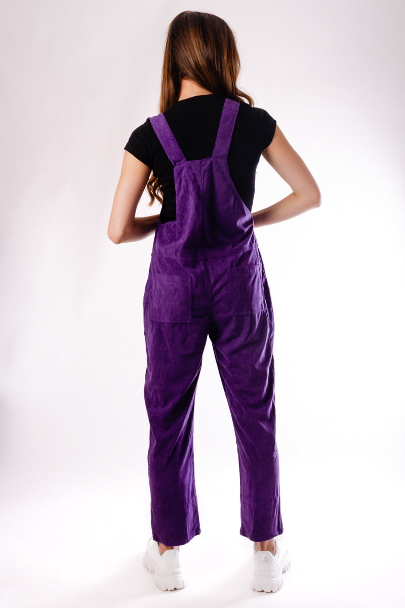 Purple Corduroy Overalls - PUR