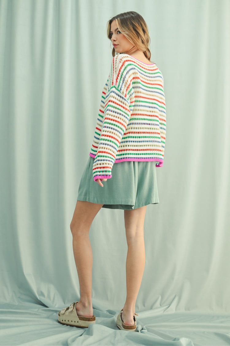 Stripe Crochet Sweater - MAG