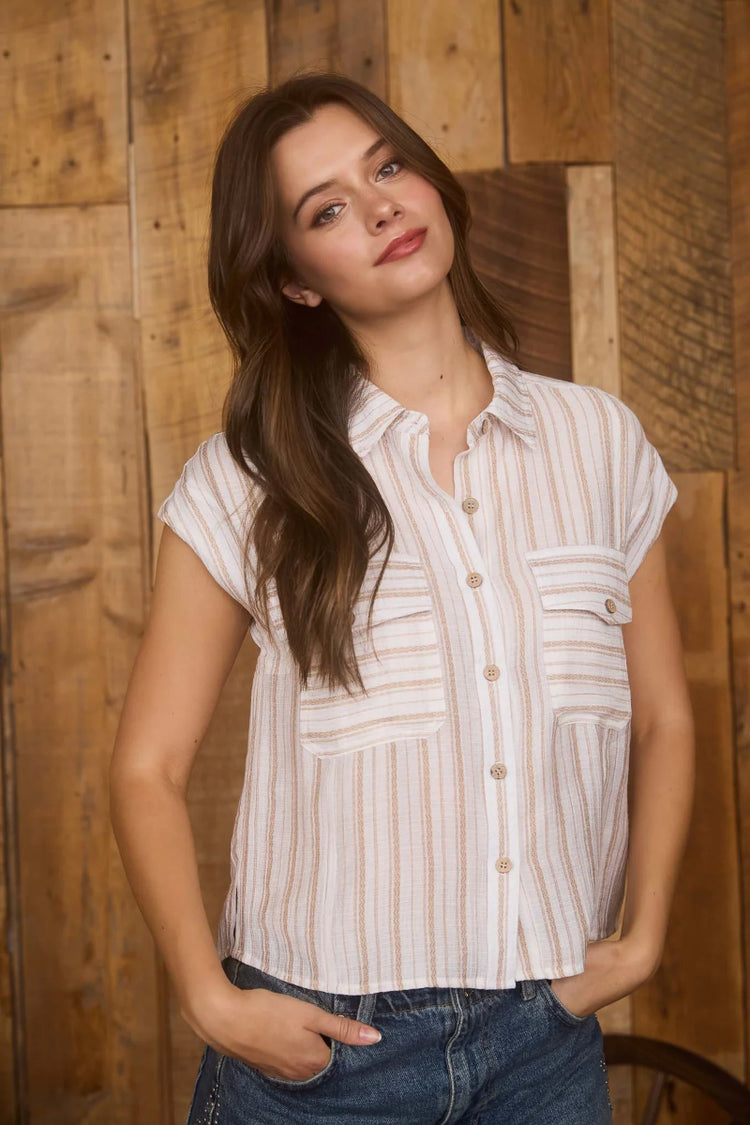 Striped Button-Down Shirt - KHA
