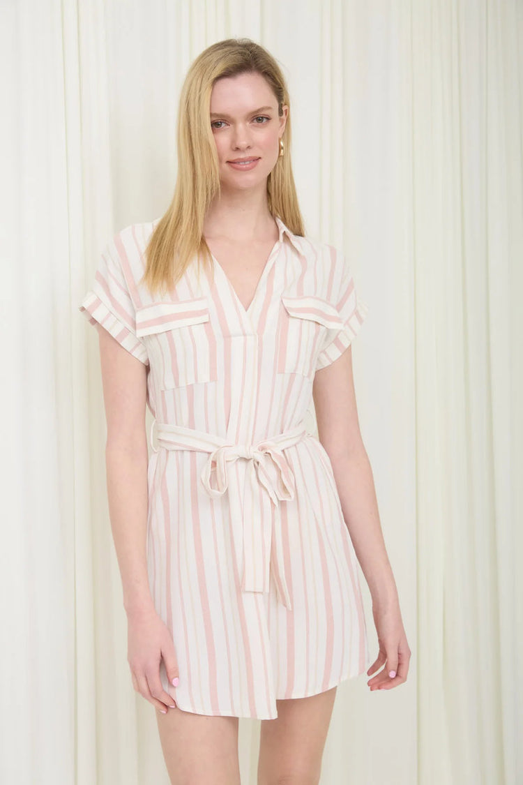 Striped Shirt Dress - BLS