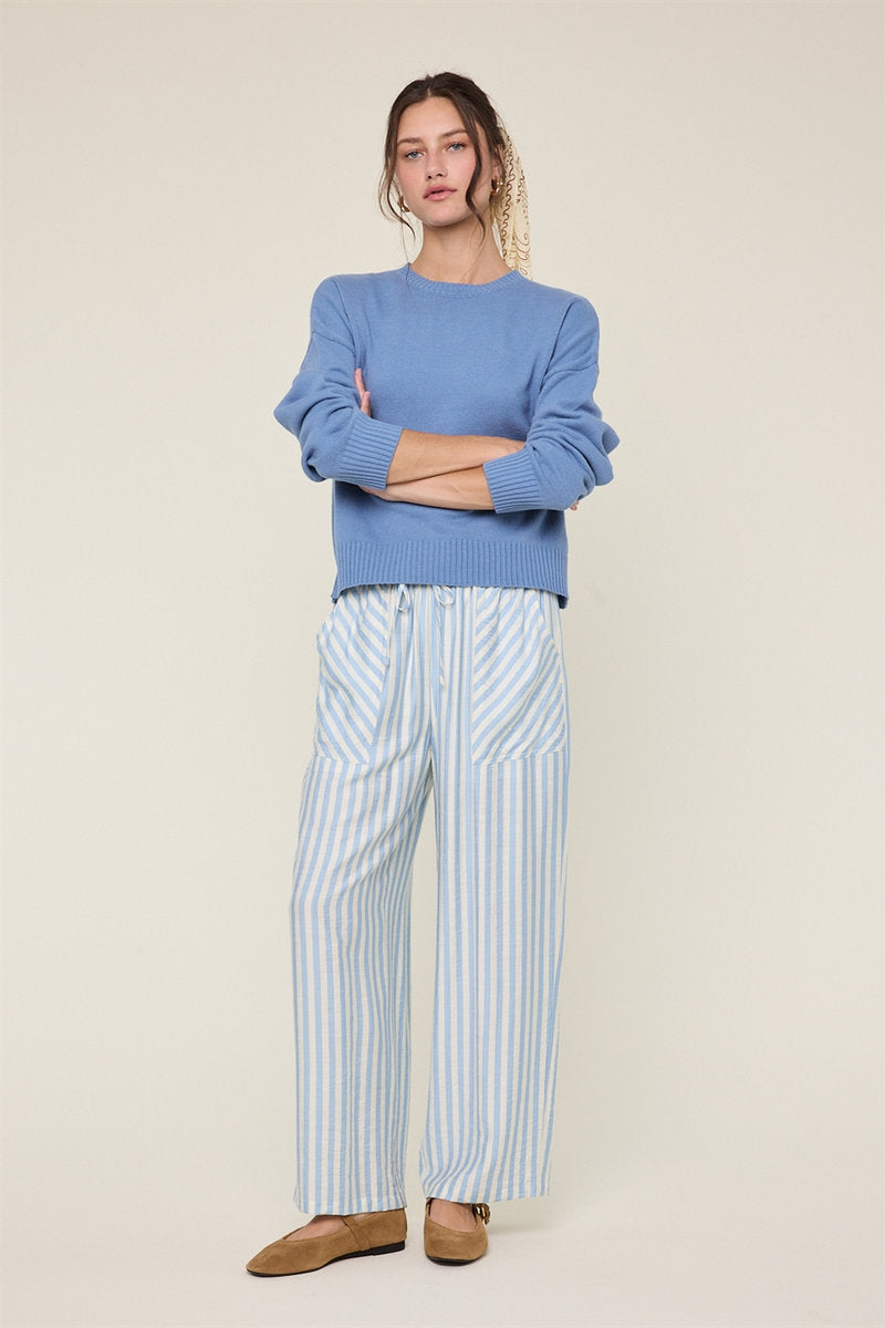 Striped Summer Pants - SKY