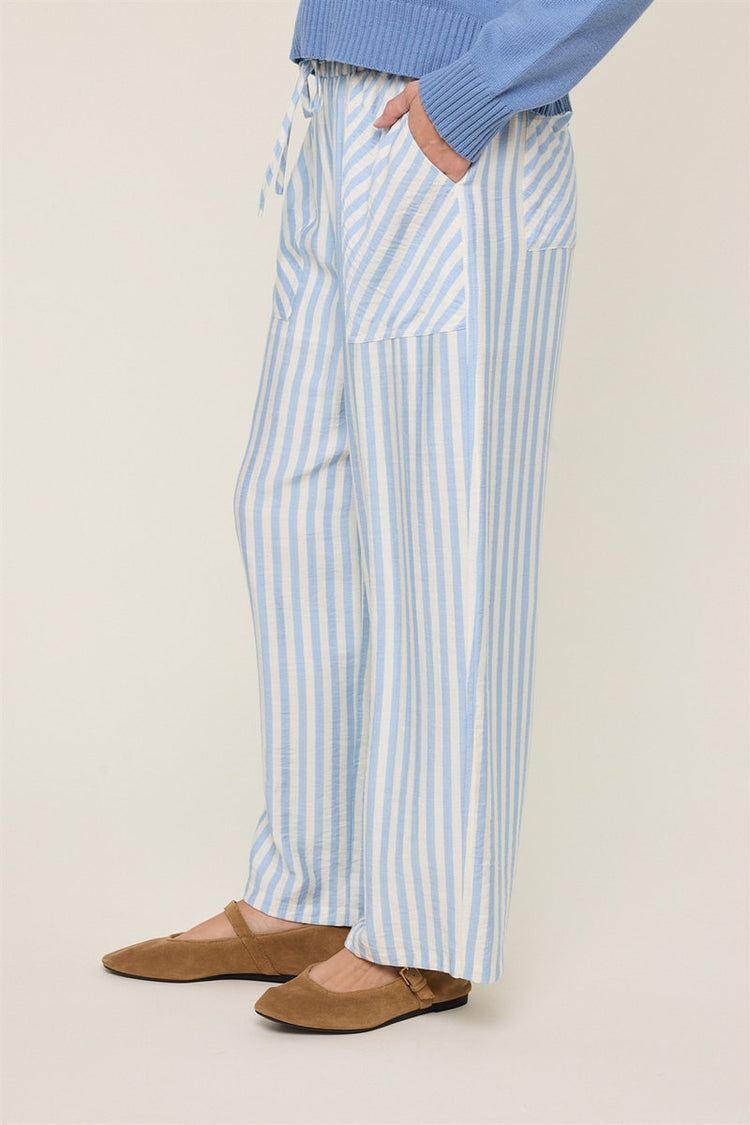 Striped Summer Pants - SKY