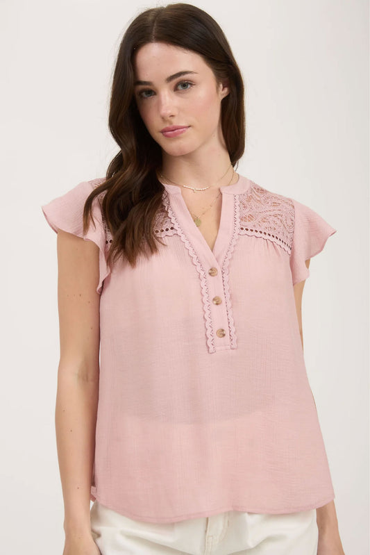 Summer Solstice Eyelet Lace Blouse - BLS