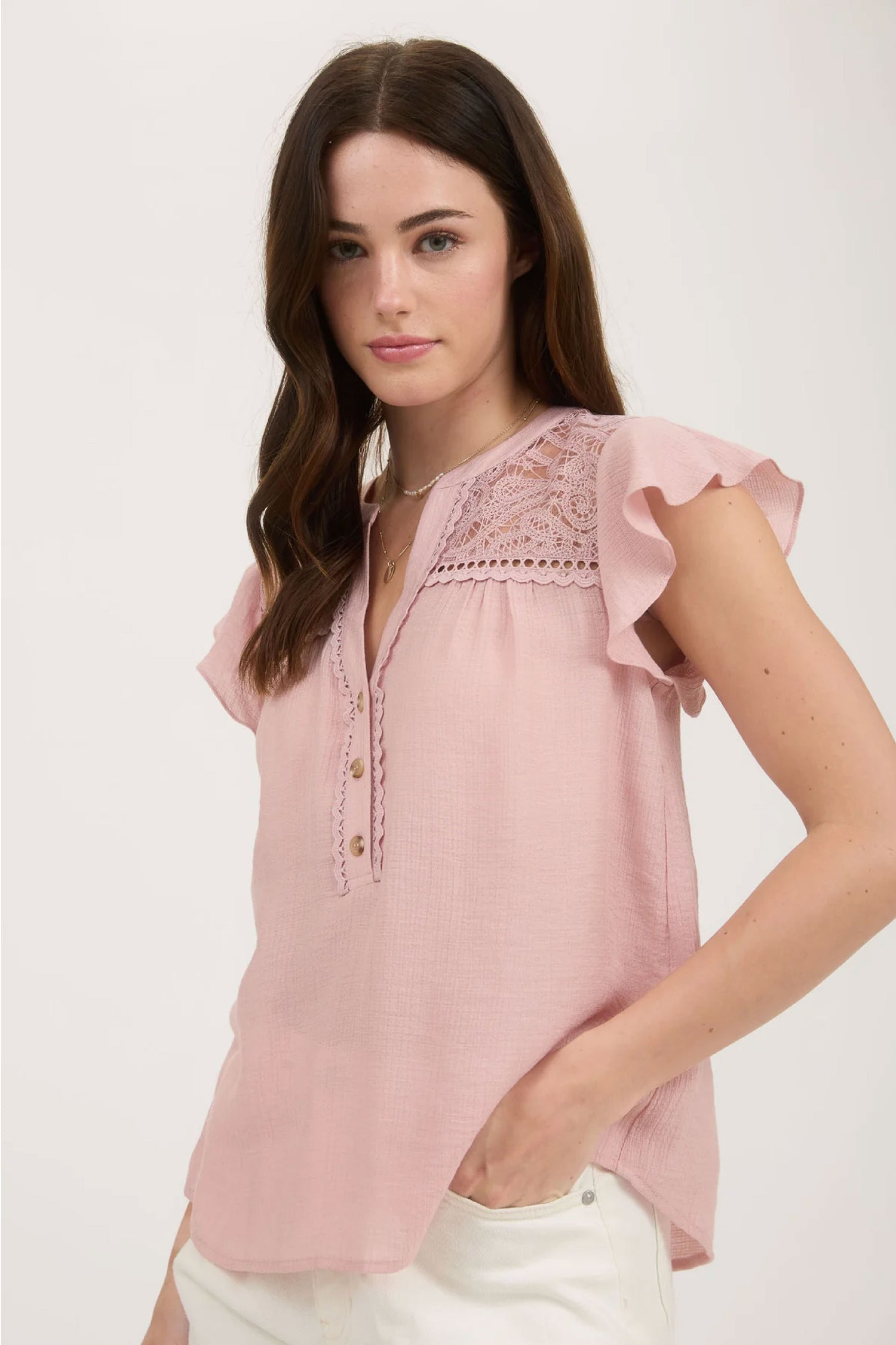 Summer Solstice Eyelet Lace Blouse - BLS