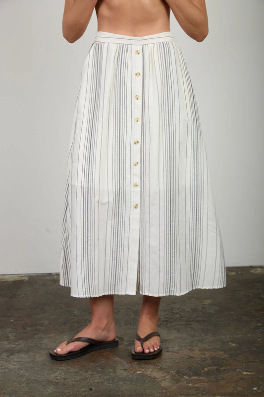 Sunny Era Striped Skirt - BLK