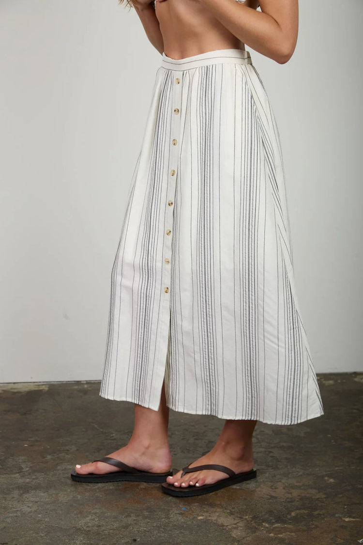 Sunny Era Striped Skirt - BLK