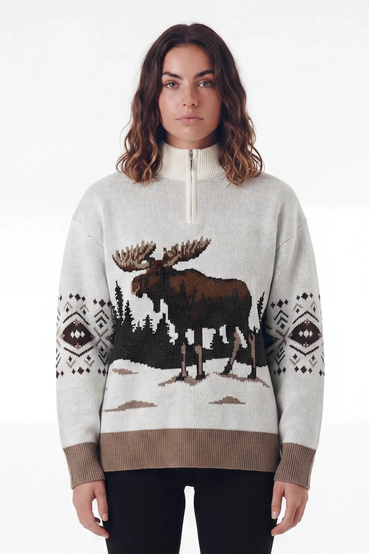 Northern Bull Knit Sweater - CRM