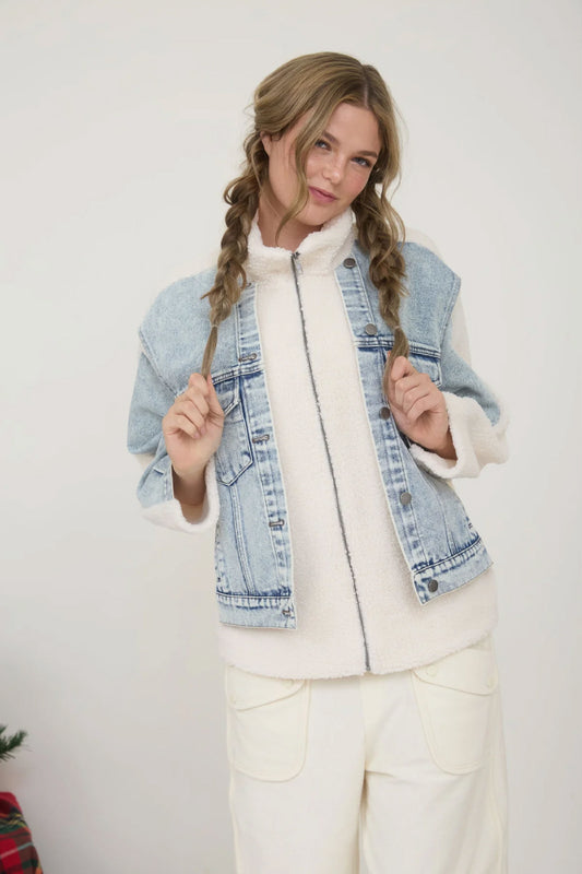 Teddy Denim Zip-Up Jacket - DNM