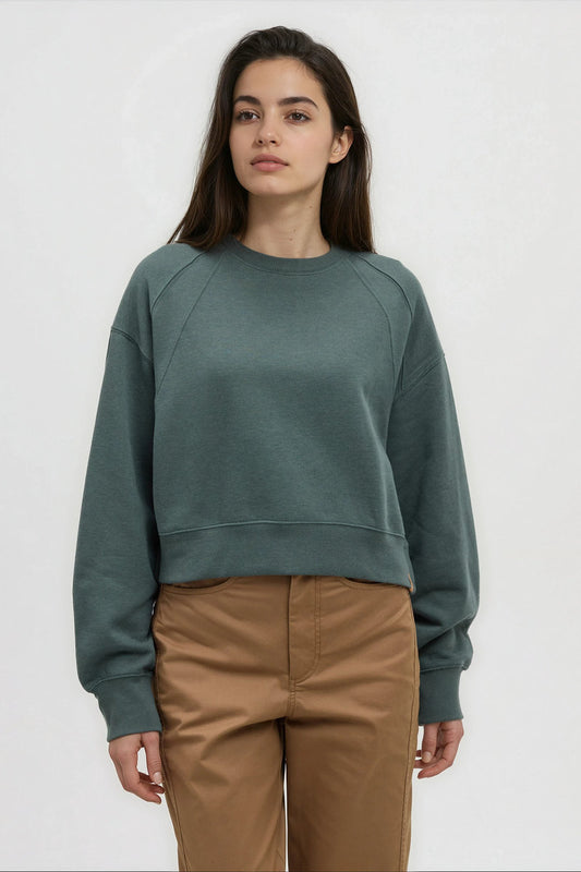 Bluffs Cropped Crew - GRN