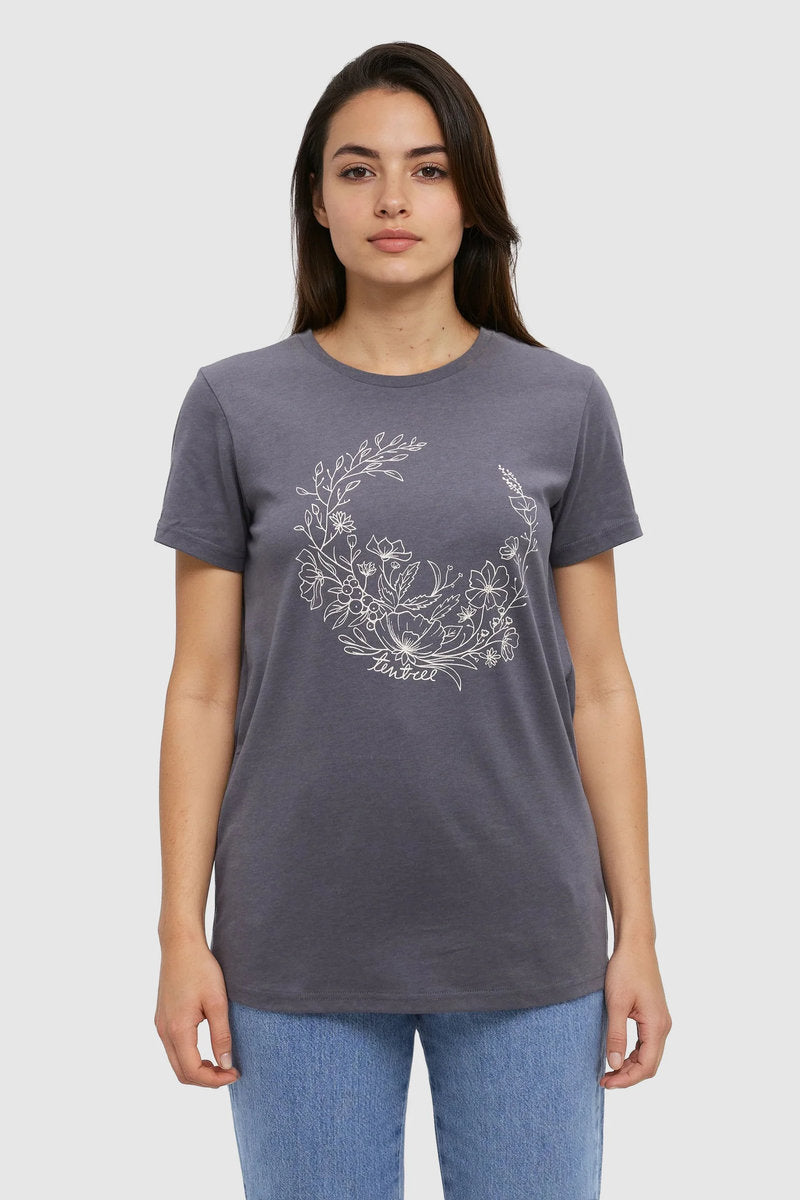 Evergreen Floral Tee - GRY