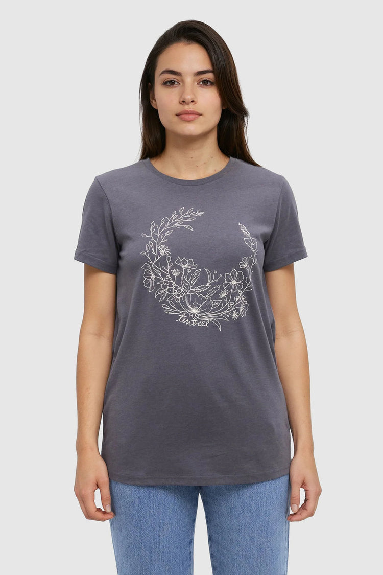 Evergreen Floral Tee - GRY