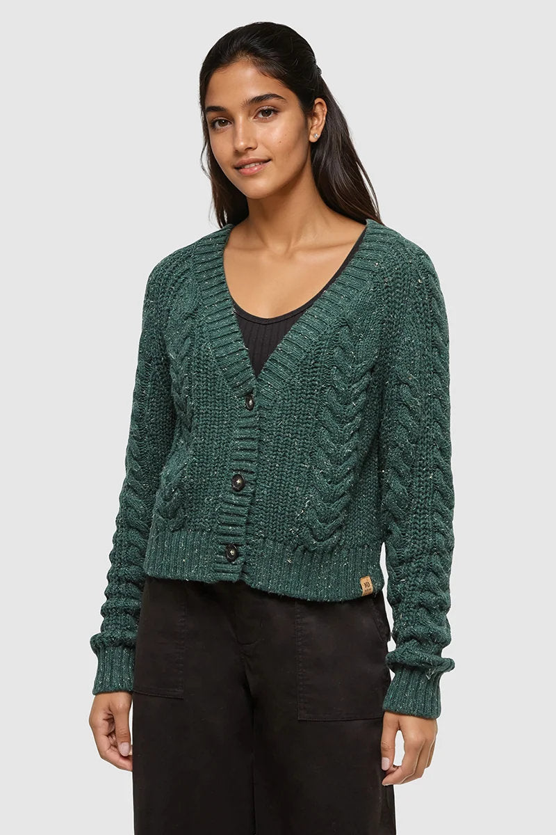 Stillwater Fleck Cardigan - GRN