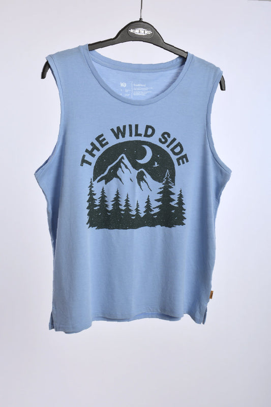 Tentree Treeblend Wild Side Tank Lakeside Blue - LBN