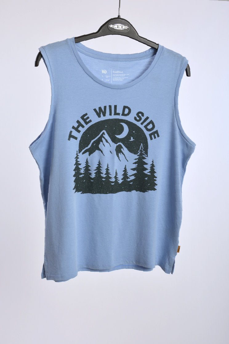 Tentree Treeblend Wild Side Tank Lakeside Blue - LBN