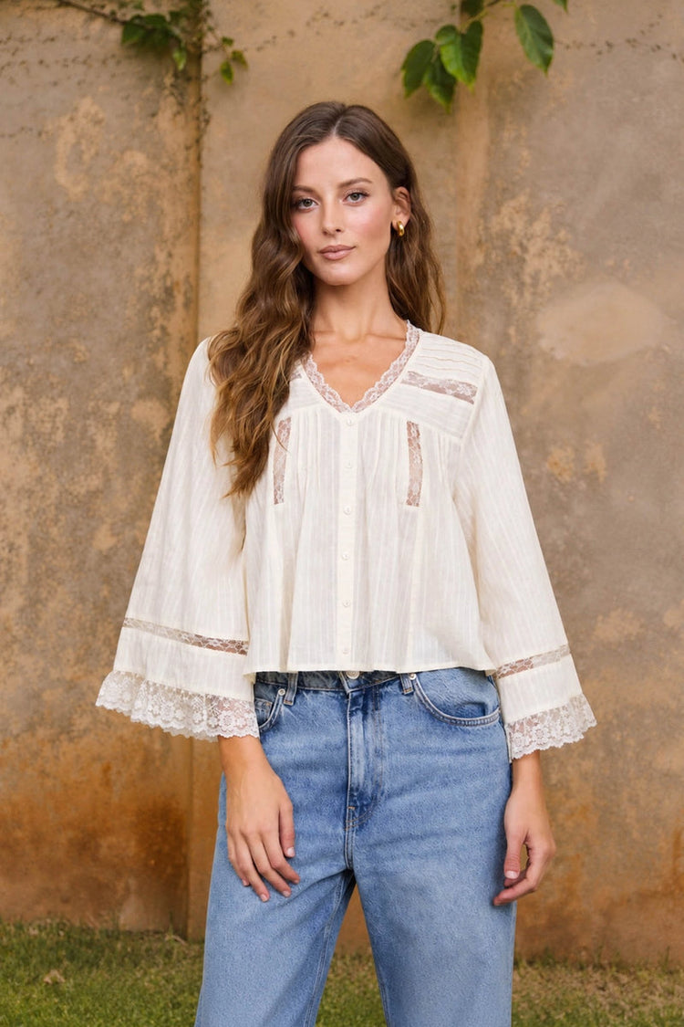 Textured Lace Top - CRM