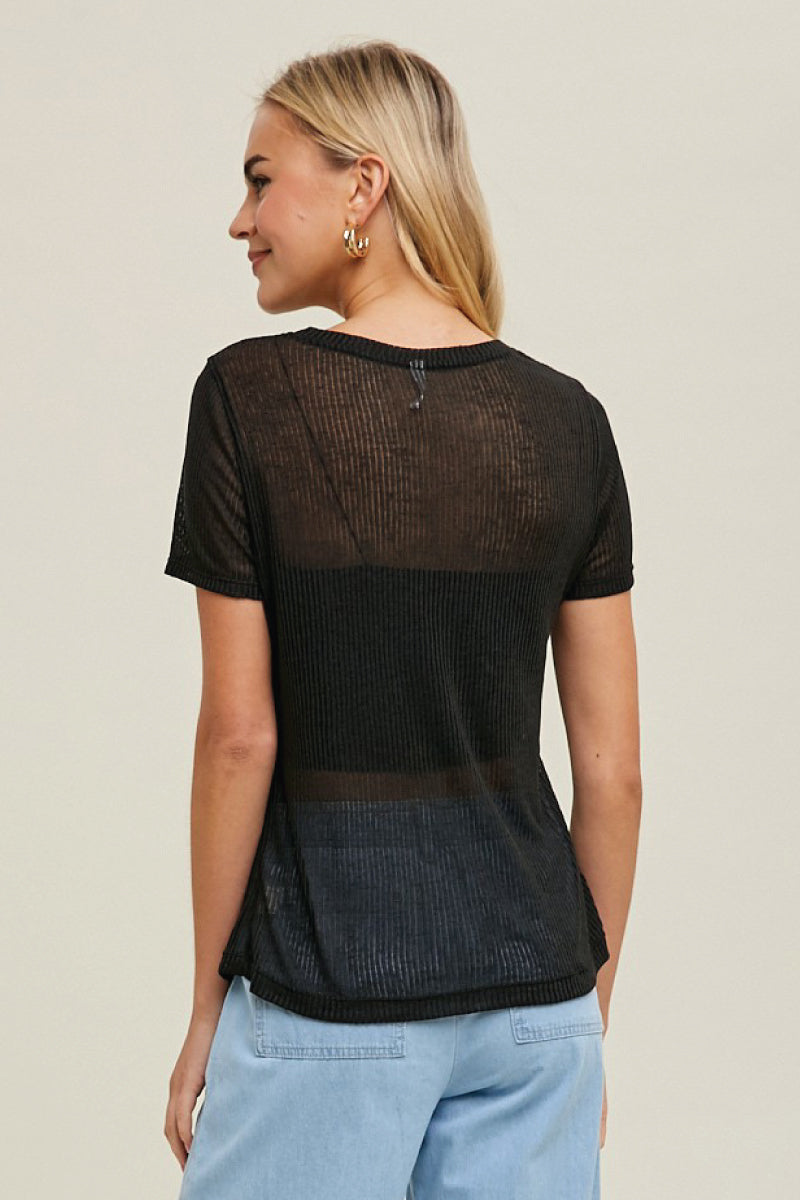 Textured Semi Sheer Tee - ONY