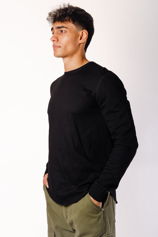 Thermal Waffle Hi-Lo Long Sleeve - JET