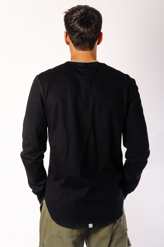 Thermal Waffle Hi-Lo Long Sleeve - JET