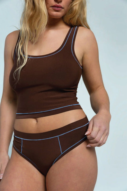 Thong - Brown / Sky Blue - BRNB