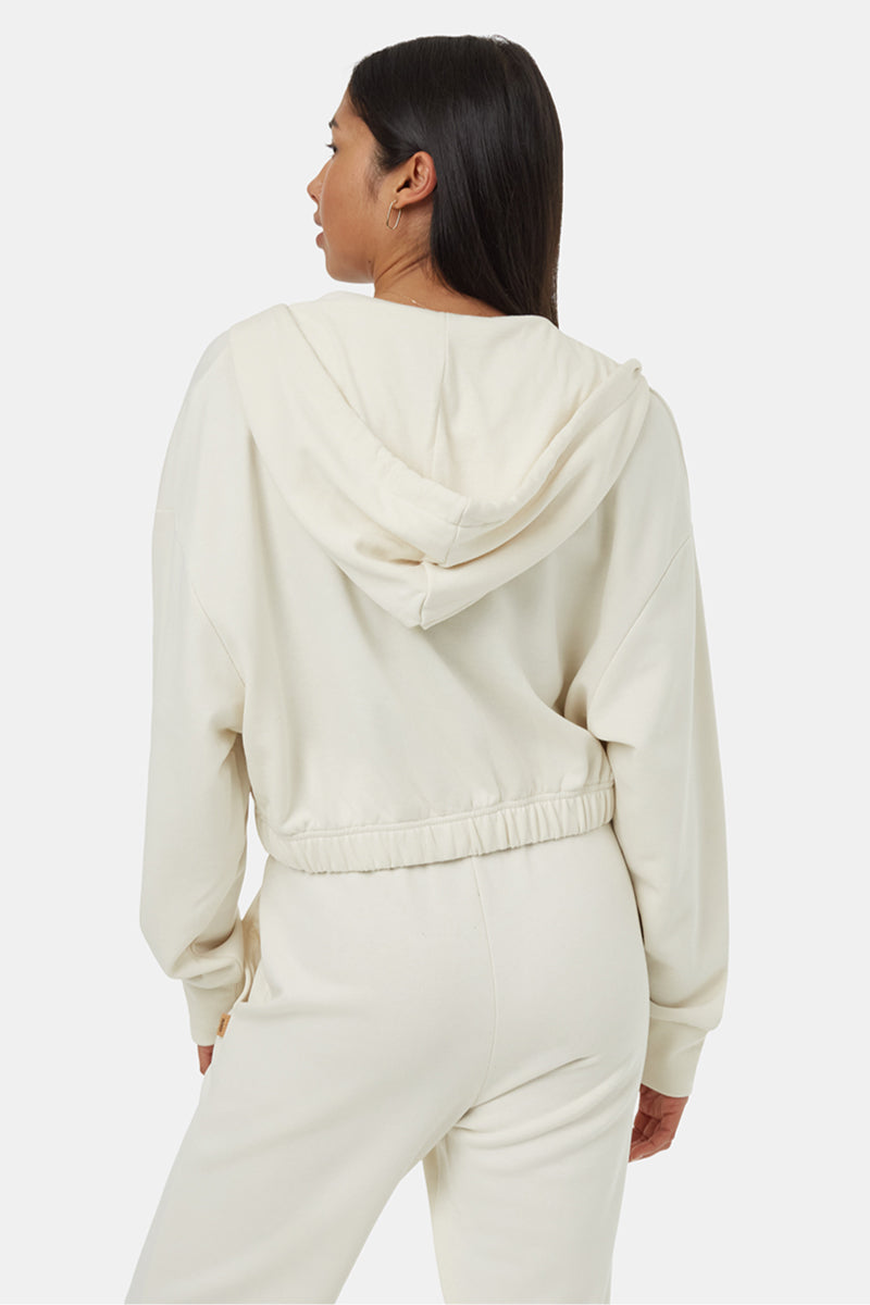 White cropped zip hoodie hotsell