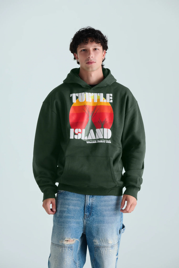 Unisex Turtle Island Hoodie - GRN