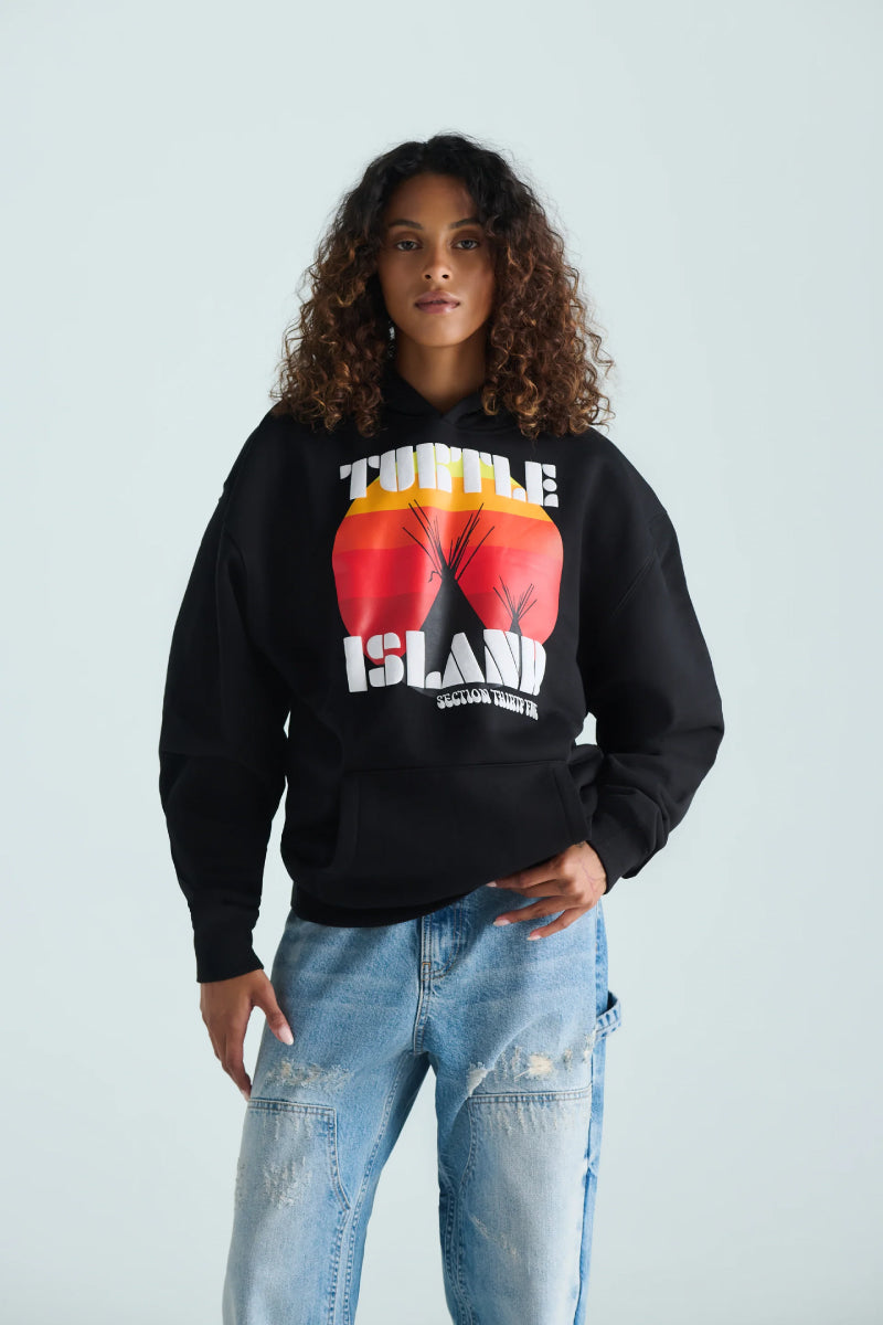 Unisex Turtle Island Hoodie - BLK