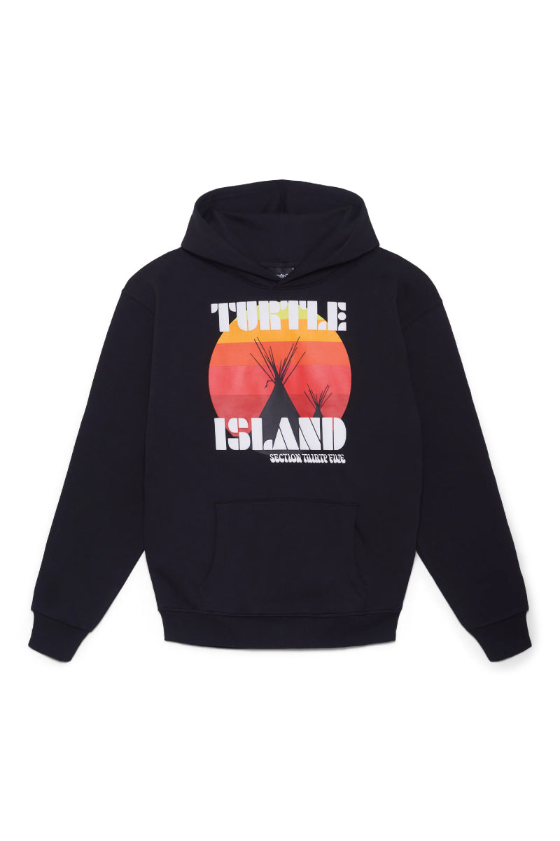 Unisex Turtle Island Hoodie - BLK