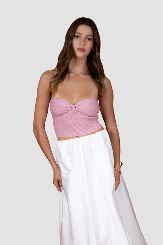 Twist Bandeau Crop Top - PNK