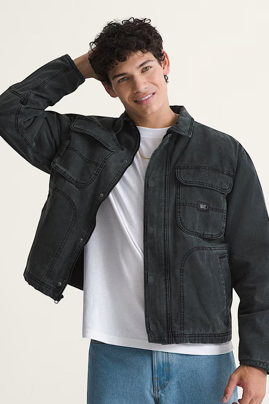 Umber Pigment Canvas Jacket - BLK