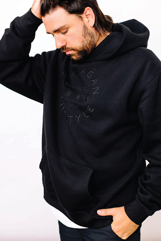 Unisex Black Embroidered Classic Hoodie - BLK