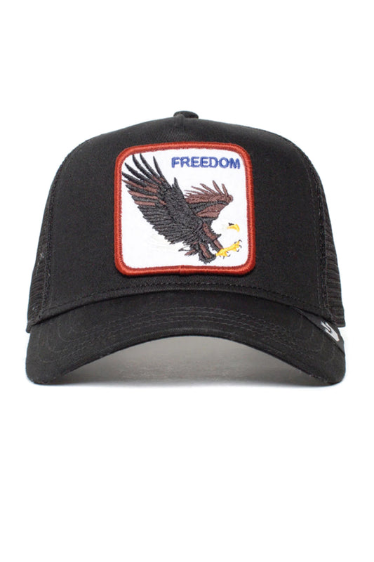 Unisex Freedom Eagle Trucker Hat - BLK