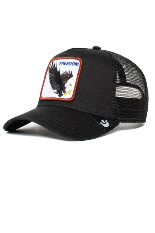 Unisex Freedom Eagle Trucker Hat - BLK