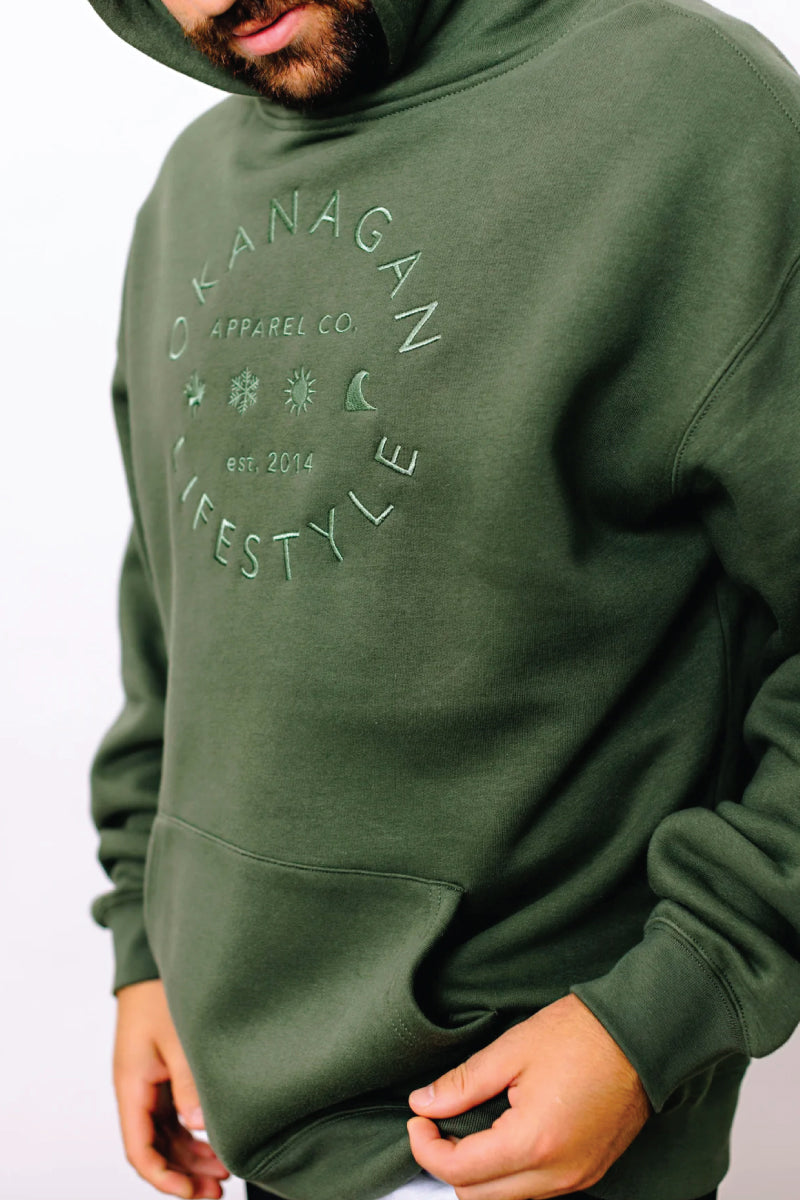 Unisex Green Community Embroidered Hoodie - GRN