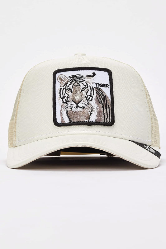 Unisex Killer Tiger Trucker Hat - WHI