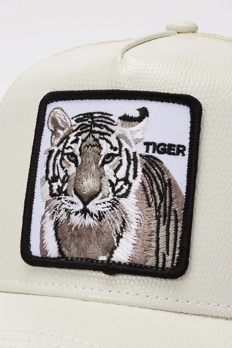 Unisex Killer Tiger Trucker Hat - WHI