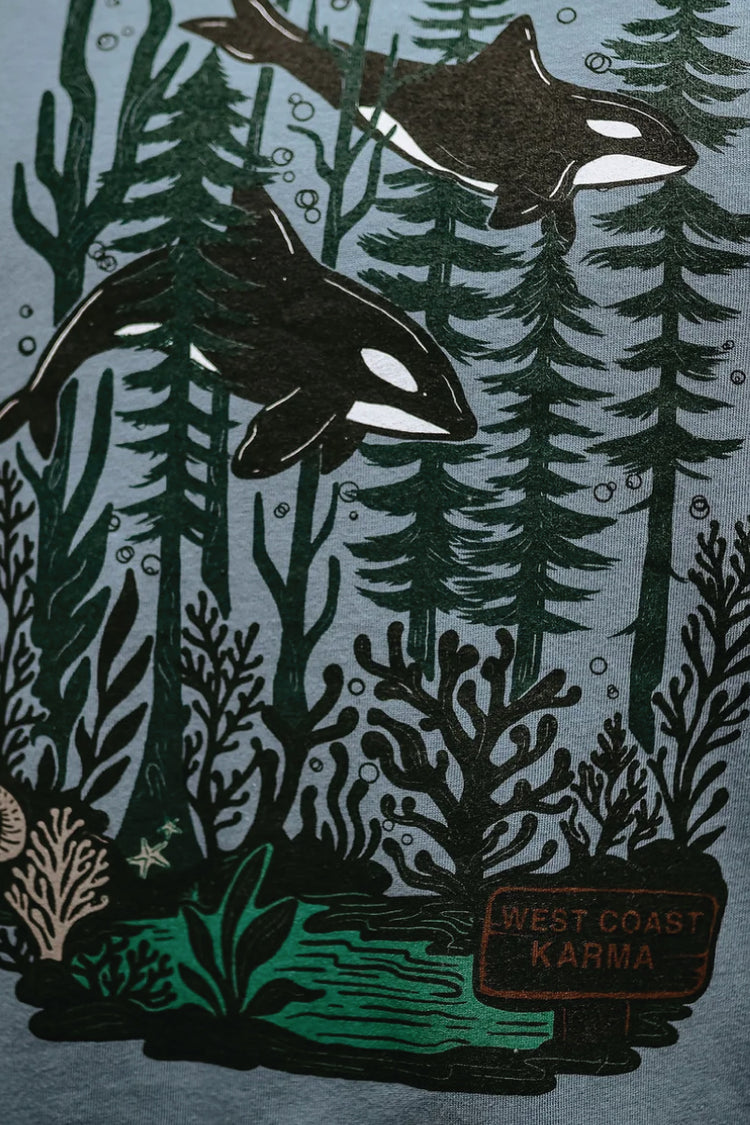 Unisex Orca Forest Tee - BLU