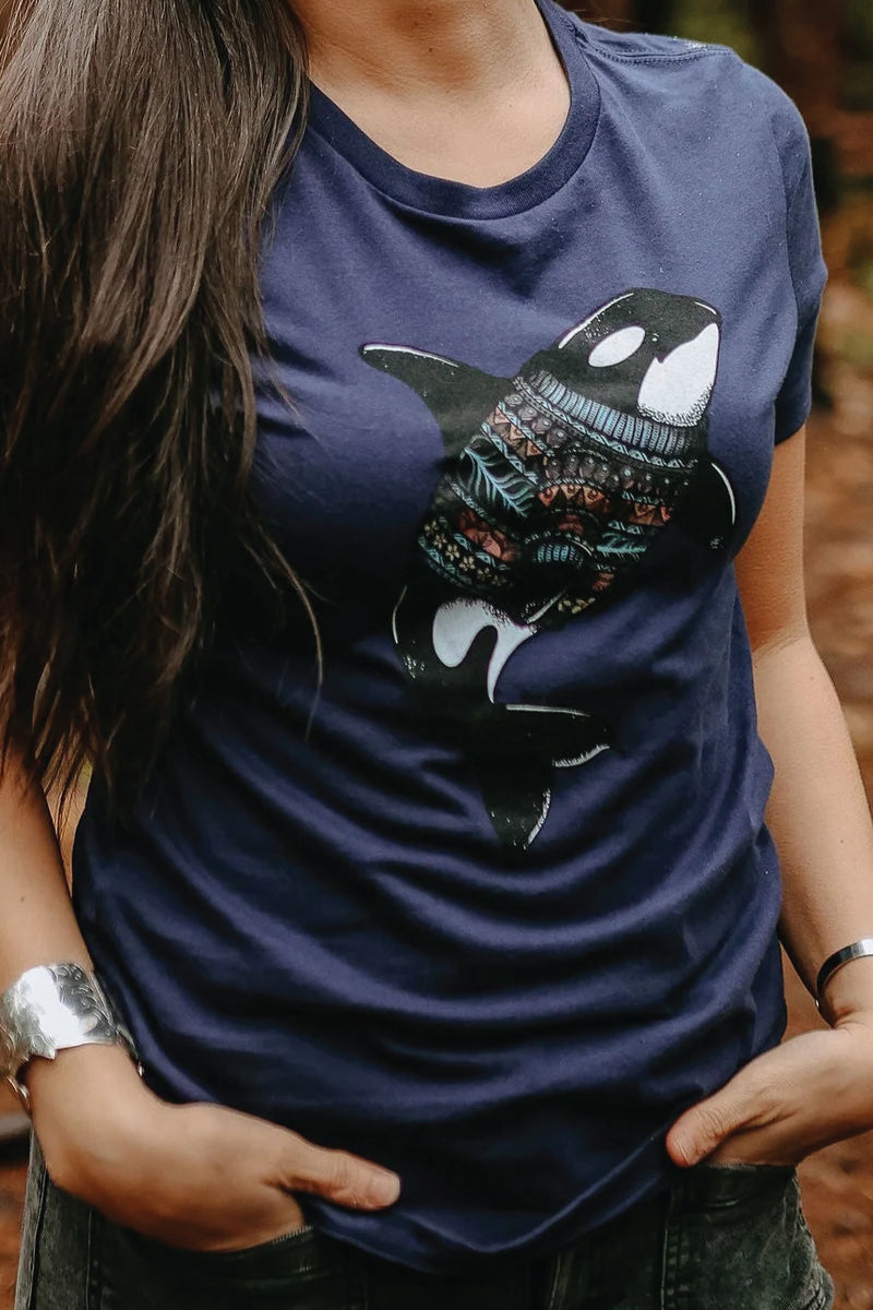 Unisex Orca Sweater Tee - NVY