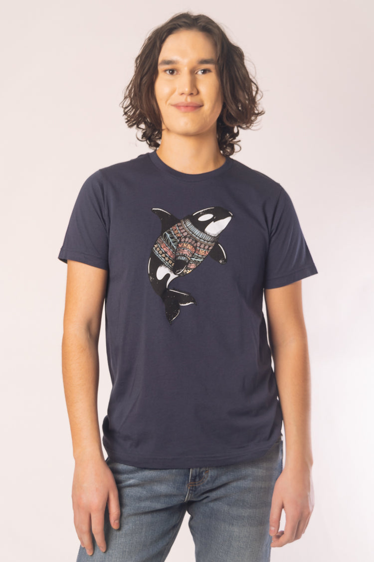 Unisex Orca Sweater Tee - NVY