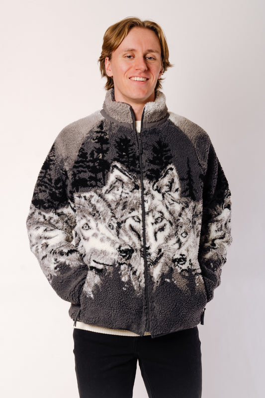 Unisex Printed Sherpa Fleece - WLF