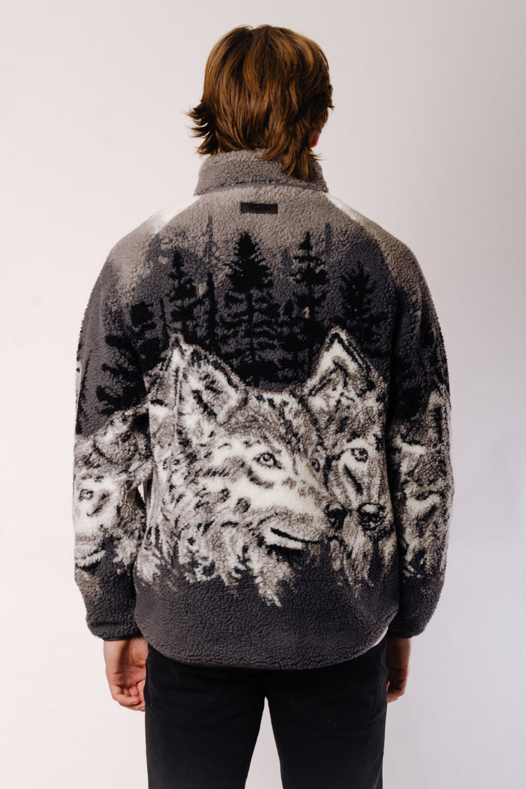 Unisex Printed Sherpa Fleece - WLF