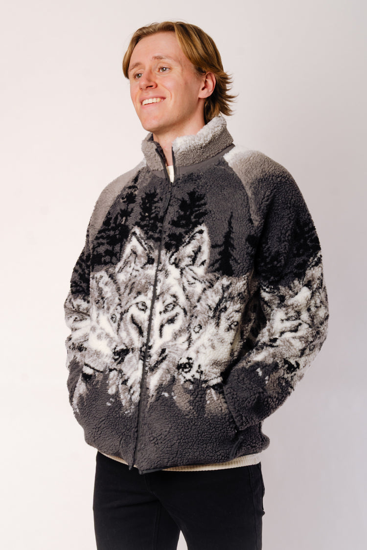 Unisex Printed Sherpa Fleece - WLF