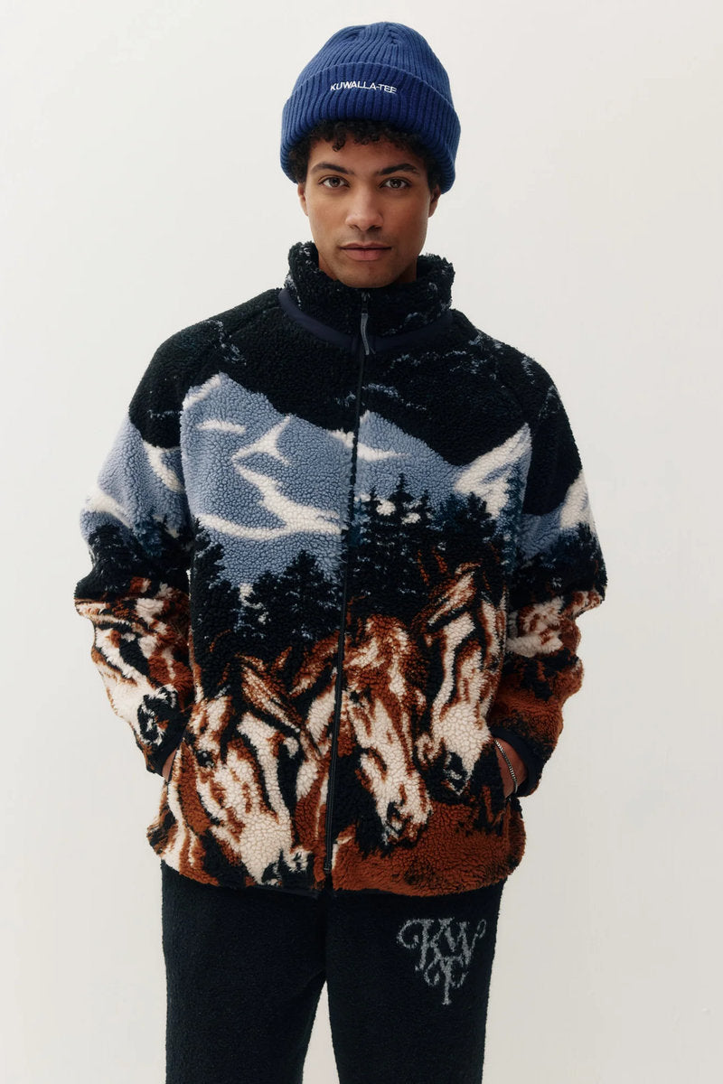 Unisex Printed Sherpa Jacket - TOB