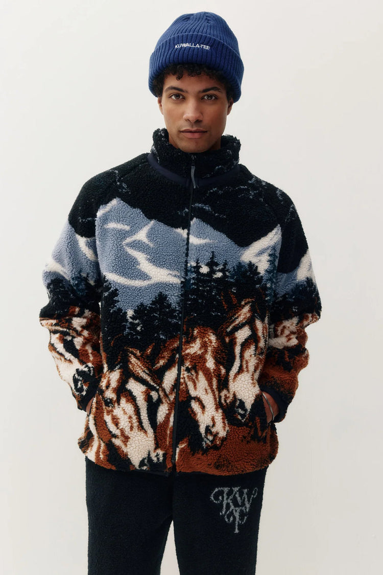 Unisex Printed Sherpa Jacket - TOB