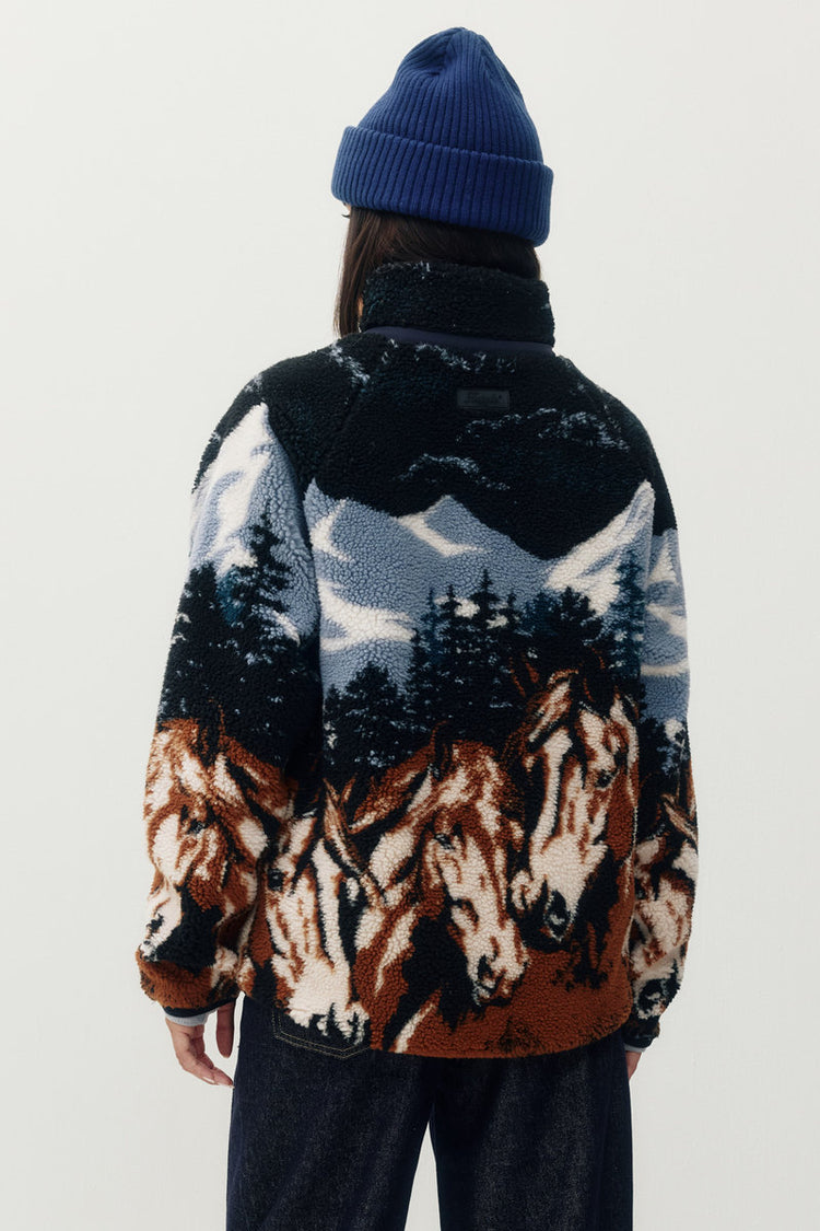 Unisex Printed Sherpa Jacket - TOB