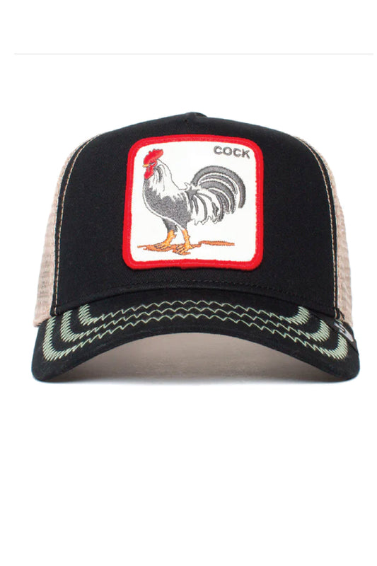 Unisex Rooster Trucker Hat - BLK